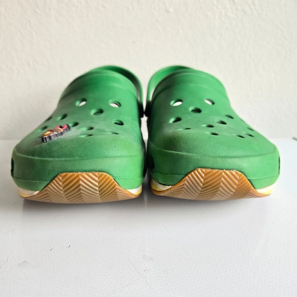 Crocs Retro Runner Green Yellow Clogs Mens 9 Womens 11 Scooby Doo Jibbitz Charm